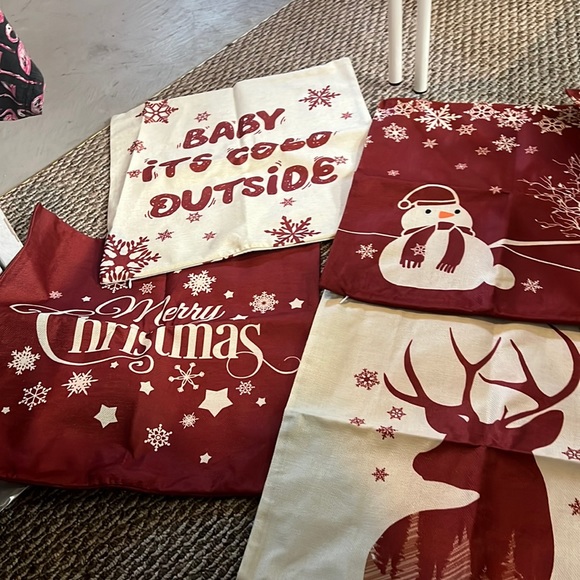 Brand new in bag 4 Christmas pillow covers ready to fill. So cute - Picture 1 of 5